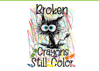 Awareness Cat PNG, Broken Crayons Still Color PNG