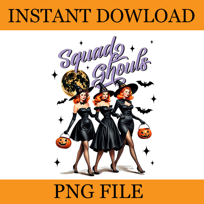 Squad Ghouls Witches Halloween PNG, Squad Ghouls PNG