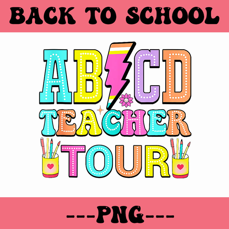 ABCD The Teacher Tour PNG, Back To School PNG