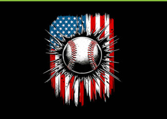 Patriotic Baseball 4th Of July PNG, Baseball USA American Flag PNG