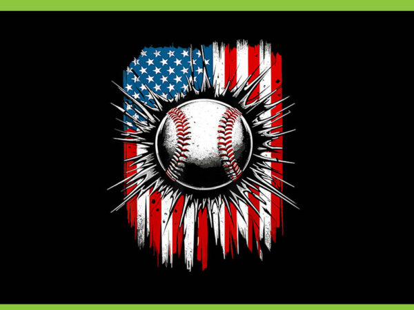 Patriotic baseball 4th of july png, baseball usa american flag png t shirt illustration