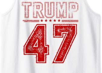 45 47 Trump Mens Vintage American Flag Trump 2024 Tank Top