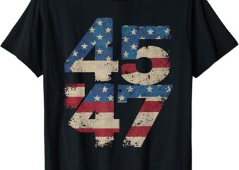 45 47 Vintage American Flag T-Shirt