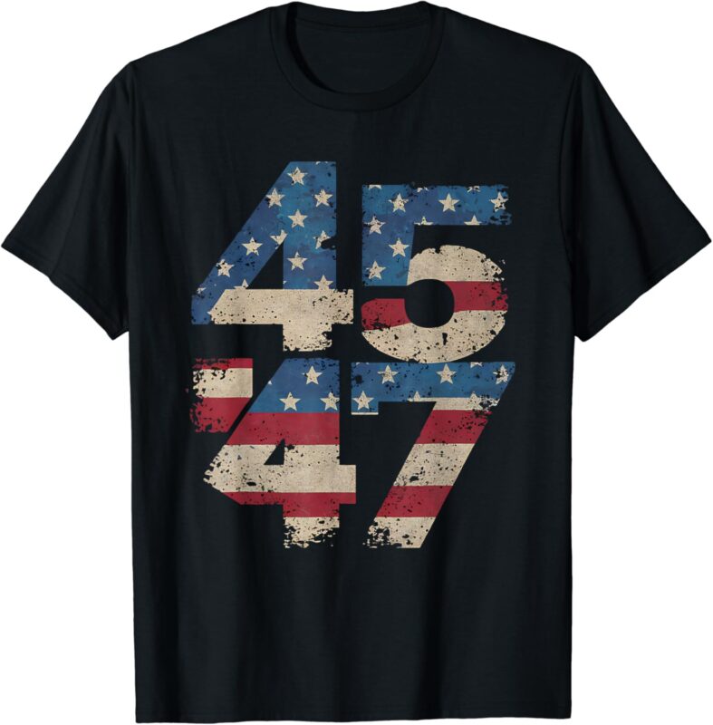 45 47 Vintage American Flag T-Shirt