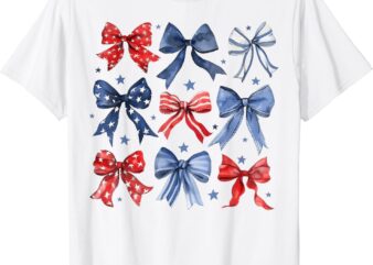 4th Of July America Patriotic bow ribbon T-Shirt