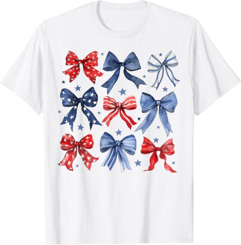 4th Of July America Patriotic bow ribbon T-Shirt