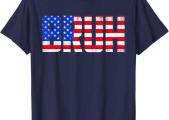 4th of July Shirts for Kids Boys Bruh America USA Flag T-Shirt