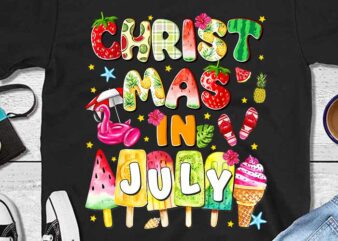 Groovy Christmas In July Summer Hawaii PNG t shirt design template