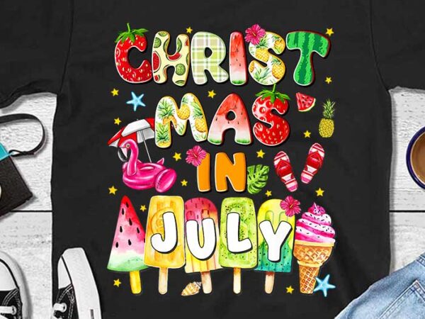 Groovy christmas in july summer hawaii png t shirt design template