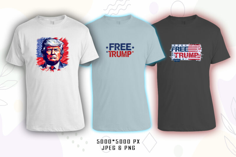 Donald Trump t-shirt design bundle with 50+ png & jpeg designs – download instantly Donald Trump T-shirt Design