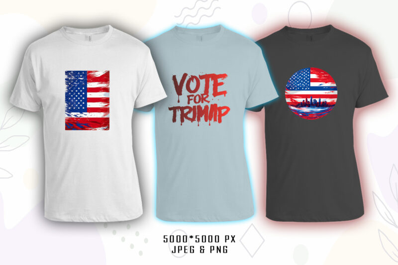 Donald Trump t-shirt design bundle with 50+ png & jpeg designs – download instantly Donald Trump T-shirt Design