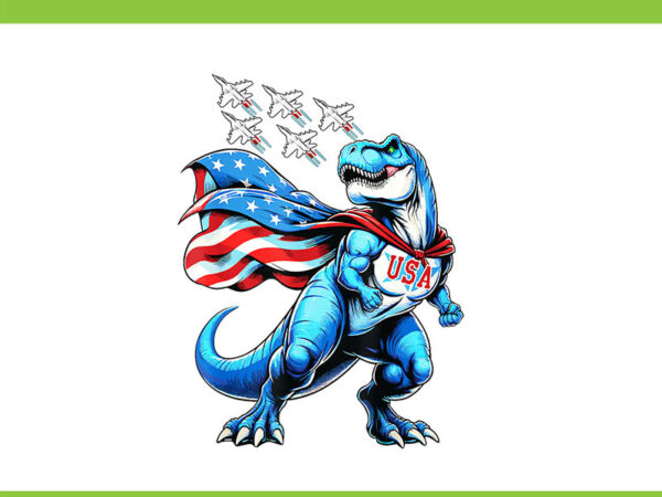 Amerisaurus t-rex patriotic 4th of july flag jets png, flag jets 4th of july png t shirt vector