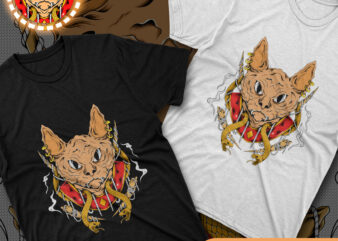 Egyptian Cat Tshirt Design (AI/EPS/PSD/DXF/PDF/SVG/WEBP/JPG/PNG)