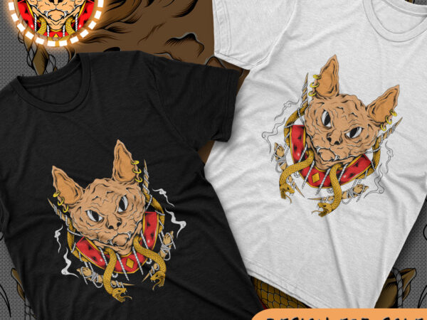 Egyptian cat tshirt design (ai/eps/psd/dxf/pdf/svg/webp/jpg/png)