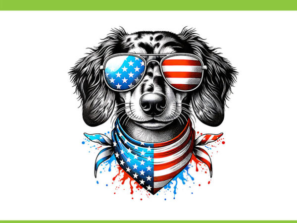 Dachshund dog patriotic png, dachshund dog 4th of july png t shirt vector illustration