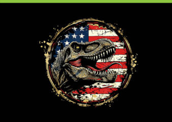 Dinosaur 4th Of July America Flag PNG, Amerisaurus Rex 4TH Of July PNG t shirt vector illustration