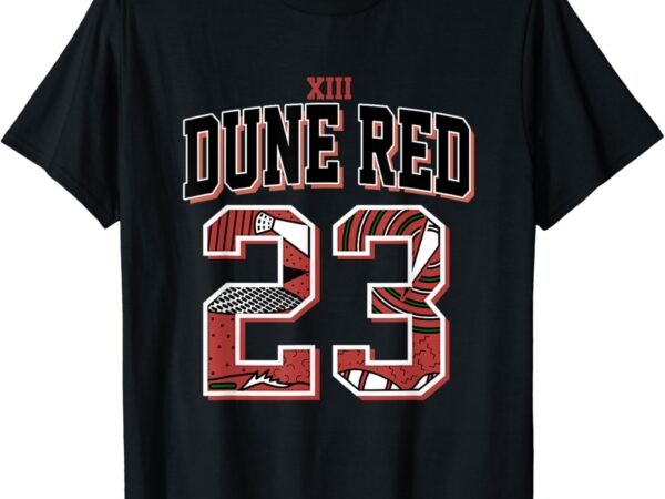 90s retro number 23 dune red 13s matching t-shirt