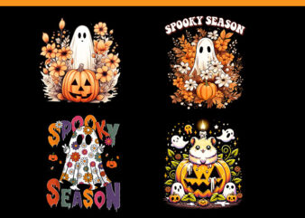 Spooky Season Pumpkin Fall Autumn PNG, Spooky Season Ghost PNG, Ghost Halloween PNG