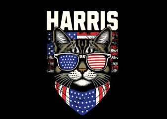 Cat Kamala Harris 2024 PNG, Kamala Harris 2024 Let’s Finish The Job PNG