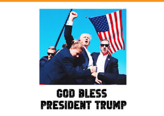 God Bless President Trump PNG, Trump Shot PNG