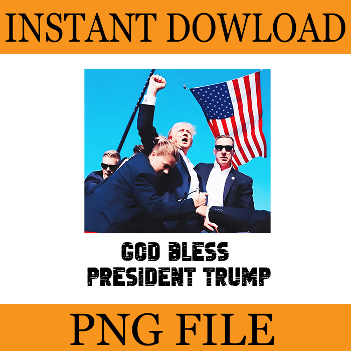 God Bless President Trump PNG, Trump Shot PNG