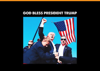 God Bless President Trump PNG, Trump Shot PNG