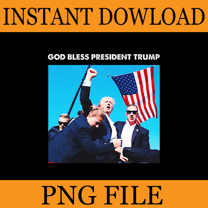 God Bless President Trump PNG, Trump Shot PNG