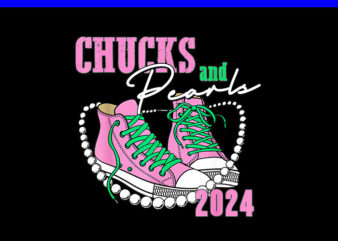 Chucks And Pearls I’M With Her Kamala 2024 PNG t shirt vector file