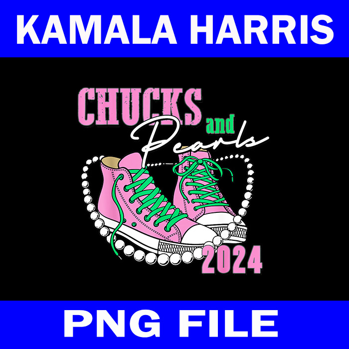 Chucks And Pearls I’M With Her Kamala 2024 PNG