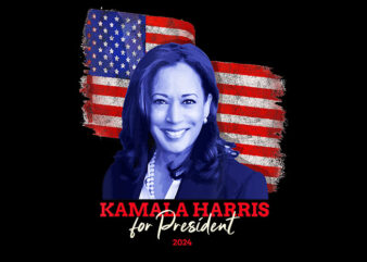 Kamala Harris For President 2024 PNG t shirt vector art