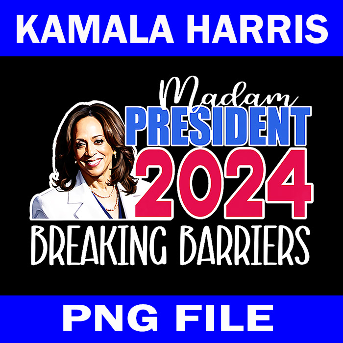 Kamala Harris 2024 Breaking Barriers PNG