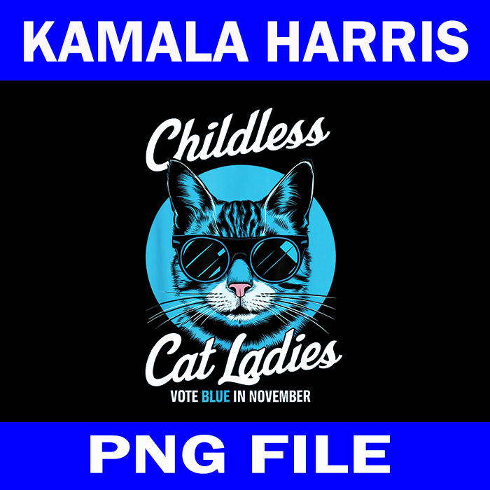 Childess Cat Ladies Vote Blue In November PNG