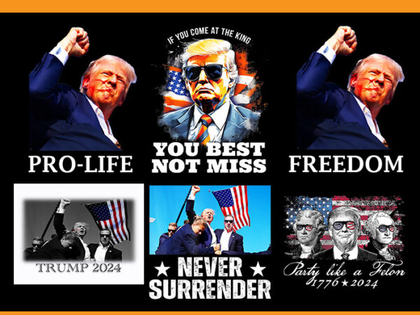 Trump 2024 png, trump never surrender png, party like a felon 1776 trump png t shirt designs for sale