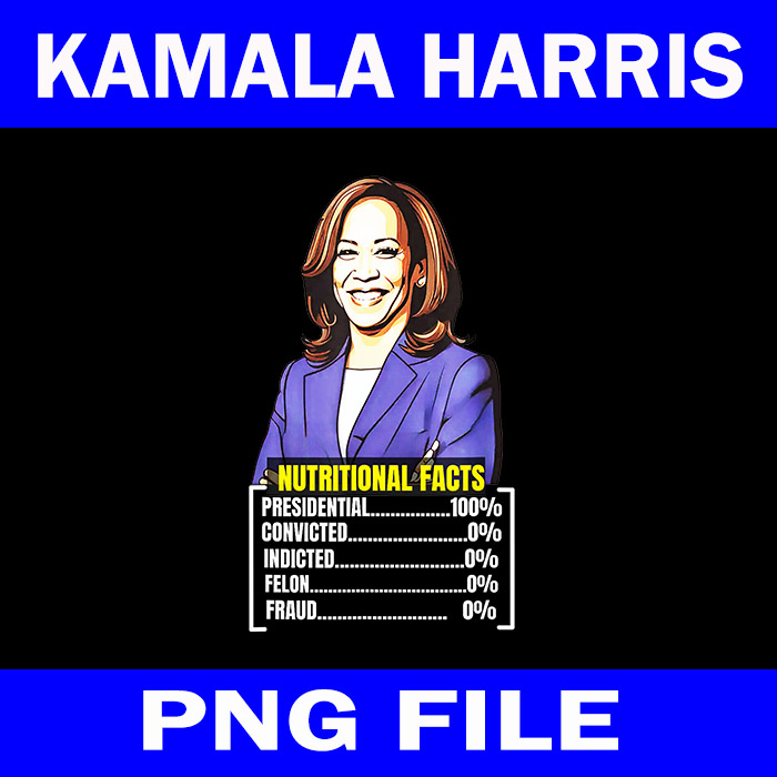 Nutritional Facts Kamala Harris 2024 PNG