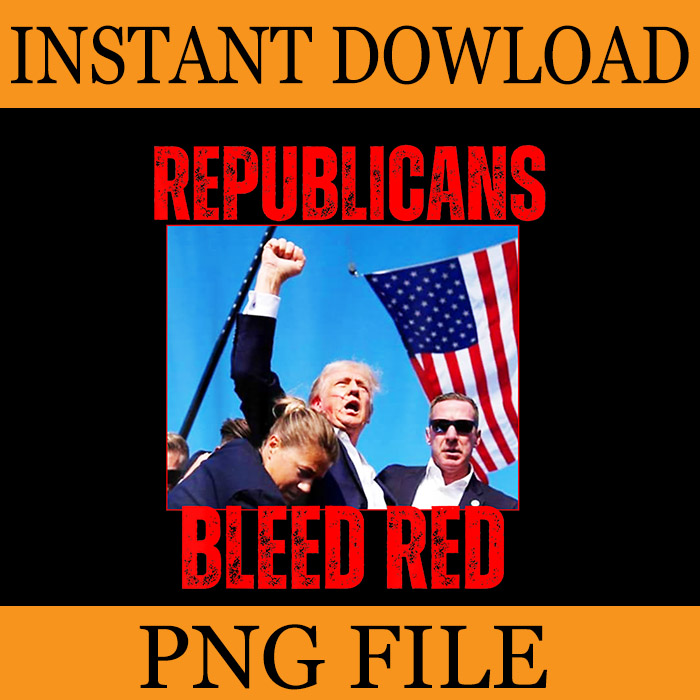 Trump Republicans Bleed Red PNG, Trump Shot PNG