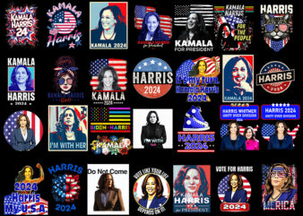 Bundle Kamala Harris PNG, Kamala Harris 2024 PNG, Kamala Harris For President PNG