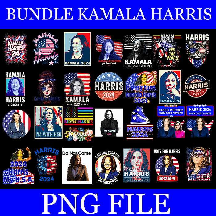 Bundle Kamala Harris PNG, Kamala Harris 2024 PNG, Kamala Harris For President PNG