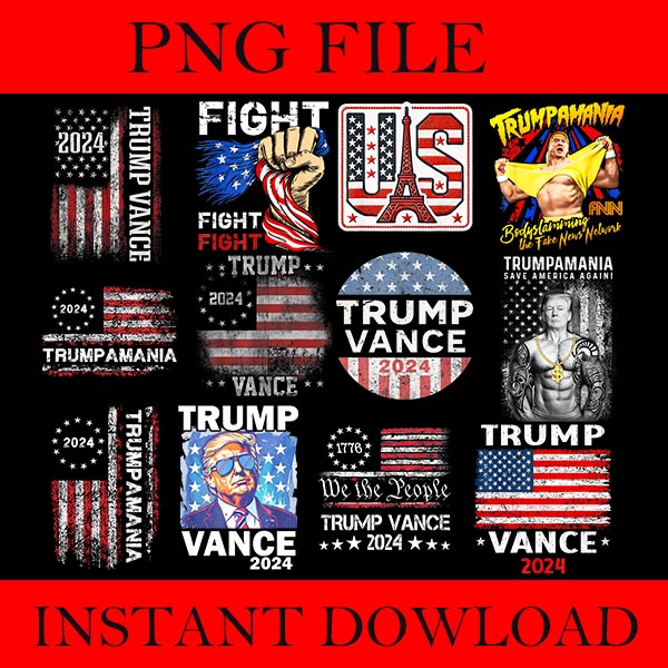 Bundle Trump Vance 2024 Vintage PNG, Trump 2024 PNG, Trump Vance PNG