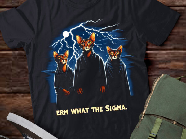 Lt-p2.1 funny erm the sigma ironic meme quote abyssinian cats t shirt vector graphic