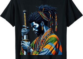 Afro American Samurai Japanese Style Bushido Art T-Shirt