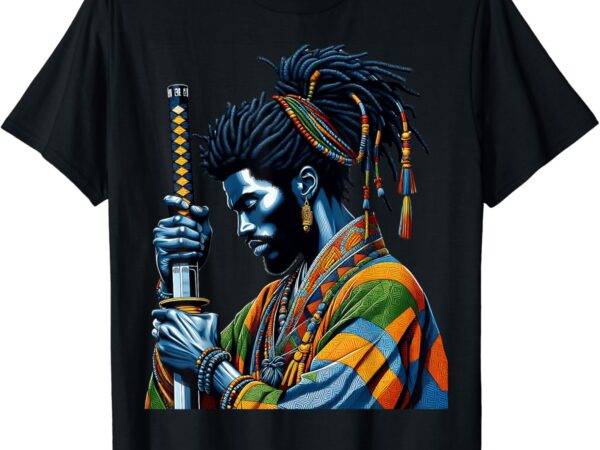 Afro american samurai japanese style bushido art t-shirt