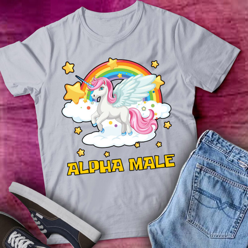 Alpha Male Unicorn Funny Sarcastic Ironic Meme Unicorn Gift lts-d