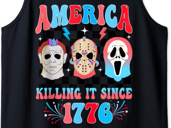 America killing it since 1776 4th of july for patriotic of tank top t shirt vector