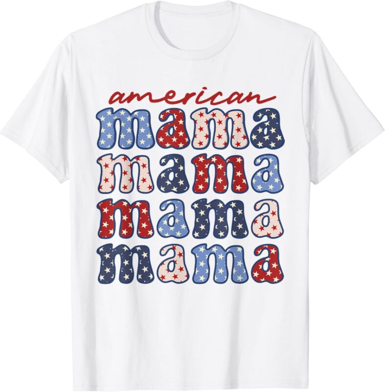 American Mama Matching Family 4th Of July American Flag T-Shirt