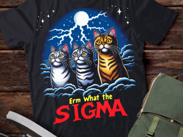 Lt-p2.1 funny erm the sigma ironic meme quote american shorthair cats t shirt vector graphic