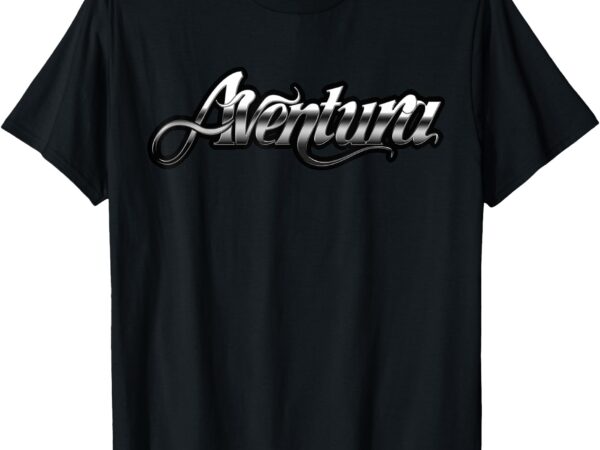 Aventura – silver logo black t-shirt