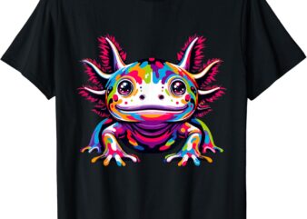 Axolotl rainbow Kawaii colorful love Axolotls herpetologist T-Shirt