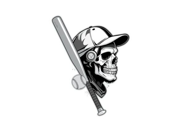 Baseball skull t shirt template