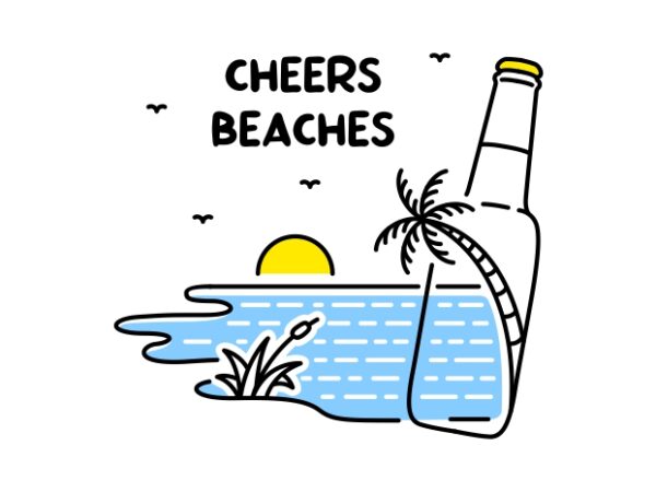 Cheers beaches 2 t shirt vector file