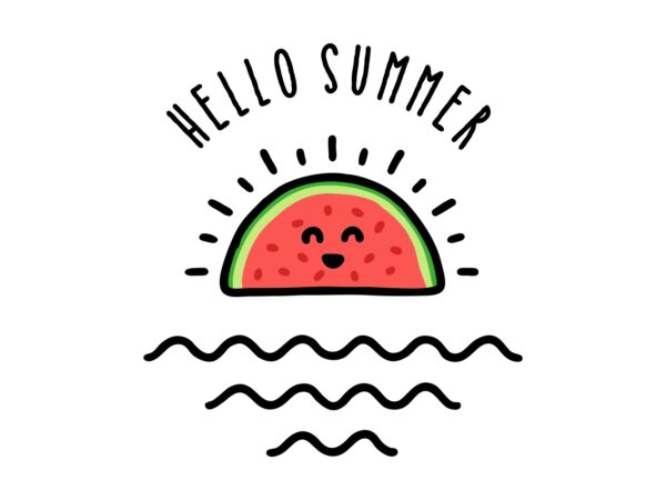 Hello summer watermelon graphic t shirt